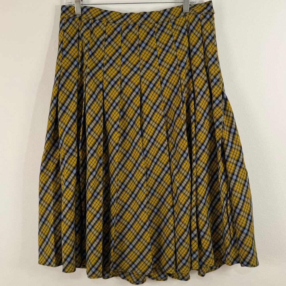 NWT Danielle Guizio Gibson Pleated Skirt Size L Midi Schoolgirl Coquette Chic